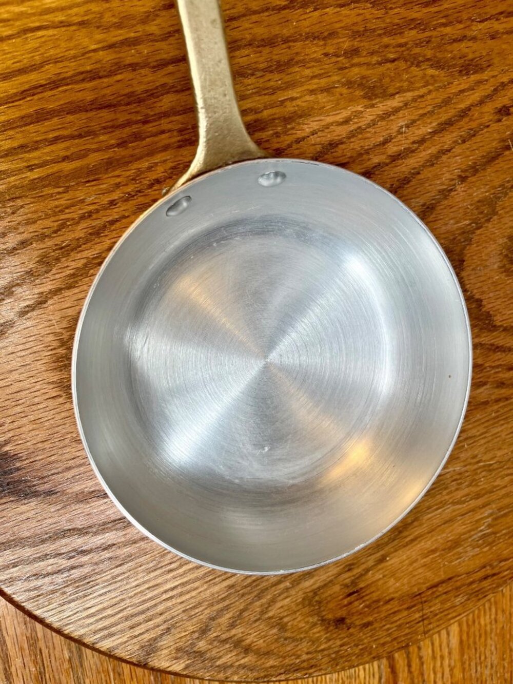 Vintage Copper Frying Pan (9.5" diameter) With Brass Handle - Picture 9 of 14